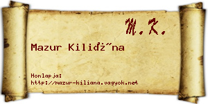 Mazur Kiliána névjegykártya